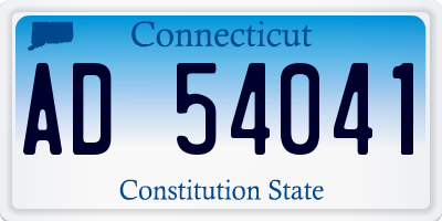 CT license plate AD54041