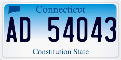 CT license plate AD54043
