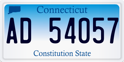 CT license plate AD54057