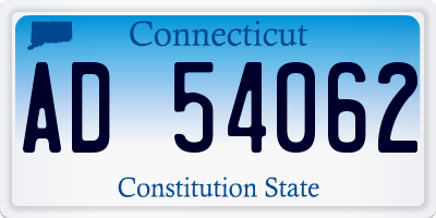 CT license plate AD54062