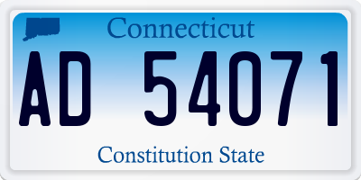 CT license plate AD54071
