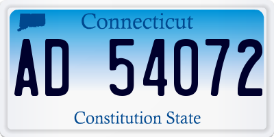 CT license plate AD54072