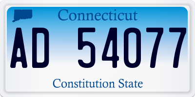 CT license plate AD54077