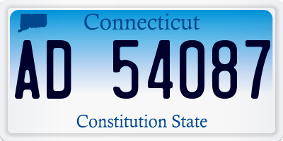 CT license plate AD54087