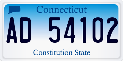 CT license plate AD54102