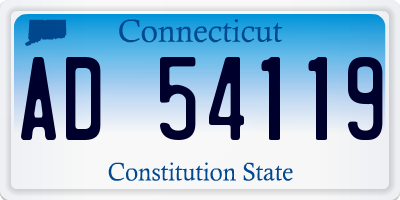 CT license plate AD54119