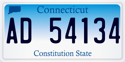 CT license plate AD54134