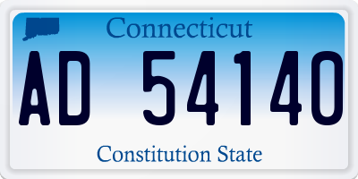 CT license plate AD54140