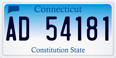 CT license plate AD54181