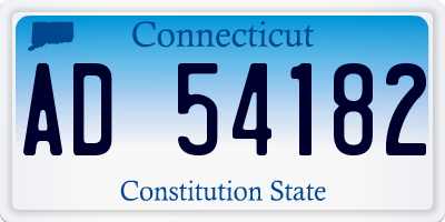 CT license plate AD54182