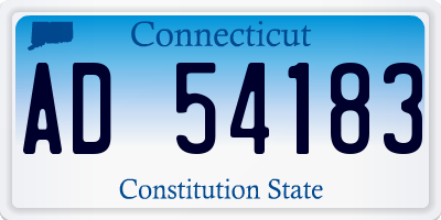 CT license plate AD54183