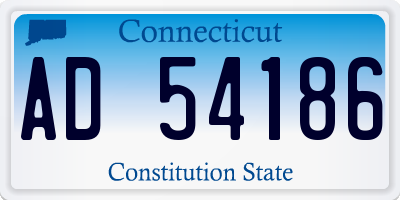 CT license plate AD54186