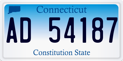 CT license plate AD54187