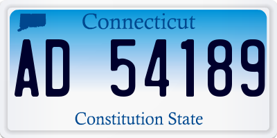 CT license plate AD54189