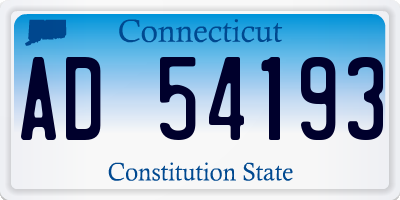 CT license plate AD54193