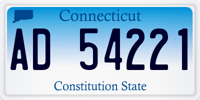 CT license plate AD54221