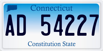 CT license plate AD54227