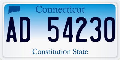 CT license plate AD54230