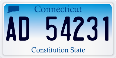 CT license plate AD54231