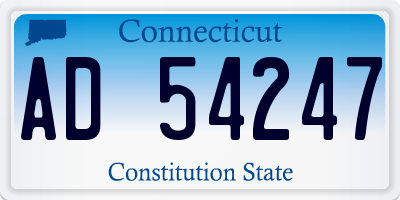 CT license plate AD54247