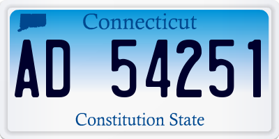 CT license plate AD54251