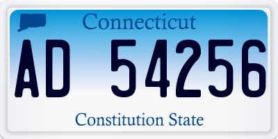 CT license plate AD54256