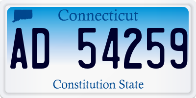 CT license plate AD54259