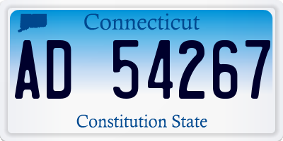 CT license plate AD54267