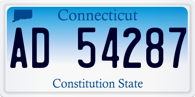 CT license plate AD54287