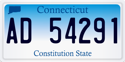 CT license plate AD54291