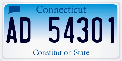 CT license plate AD54301