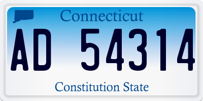 CT license plate AD54314