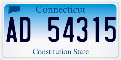 CT license plate AD54315