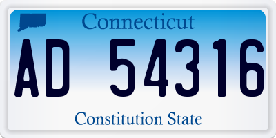 CT license plate AD54316