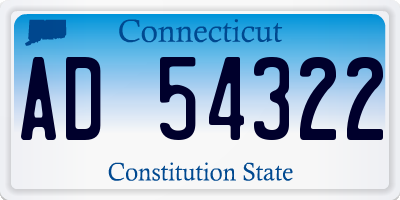 CT license plate AD54322