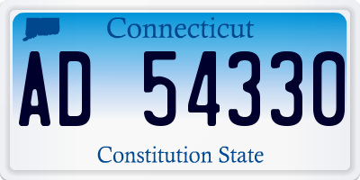 CT license plate AD54330