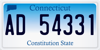 CT license plate AD54331