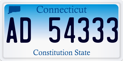 CT license plate AD54333