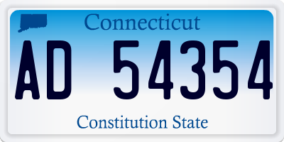 CT license plate AD54354