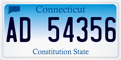CT license plate AD54356