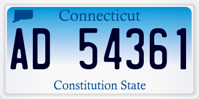 CT license plate AD54361