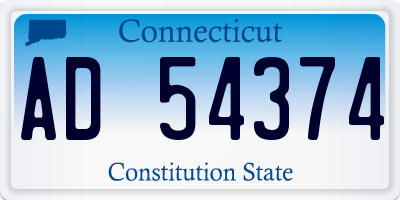 CT license plate AD54374
