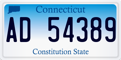 CT license plate AD54389