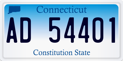 CT license plate AD54401