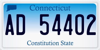 CT license plate AD54402