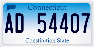 CT license plate AD54407