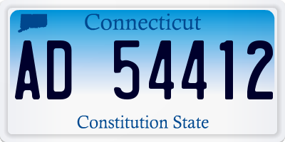 CT license plate AD54412