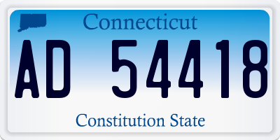 CT license plate AD54418
