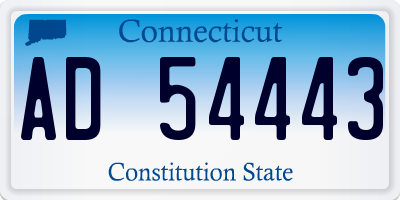 CT license plate AD54443