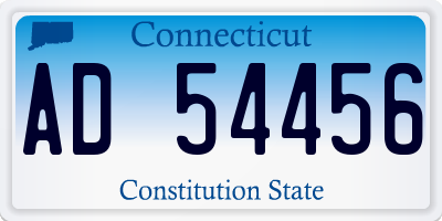 CT license plate AD54456